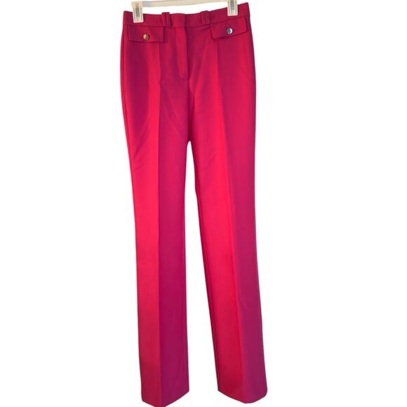 BOSS Slim Fit Trousers in Virgin Wool Twill Pants Womens 4, Hot Pink | NEW $348 - Picture 3 of 4